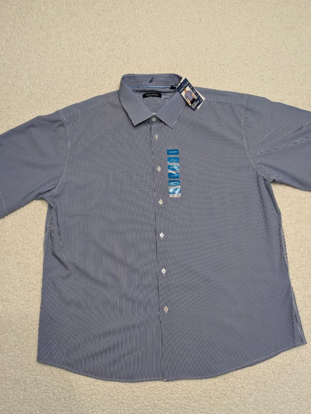Nautica striped button-up  Blue shirt 🔵 XXL